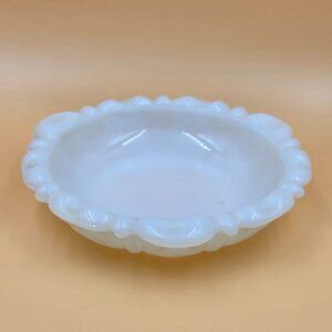 Anchor Hocking Thumbprint Milk Glass Ashtray or Trinket Dish W142